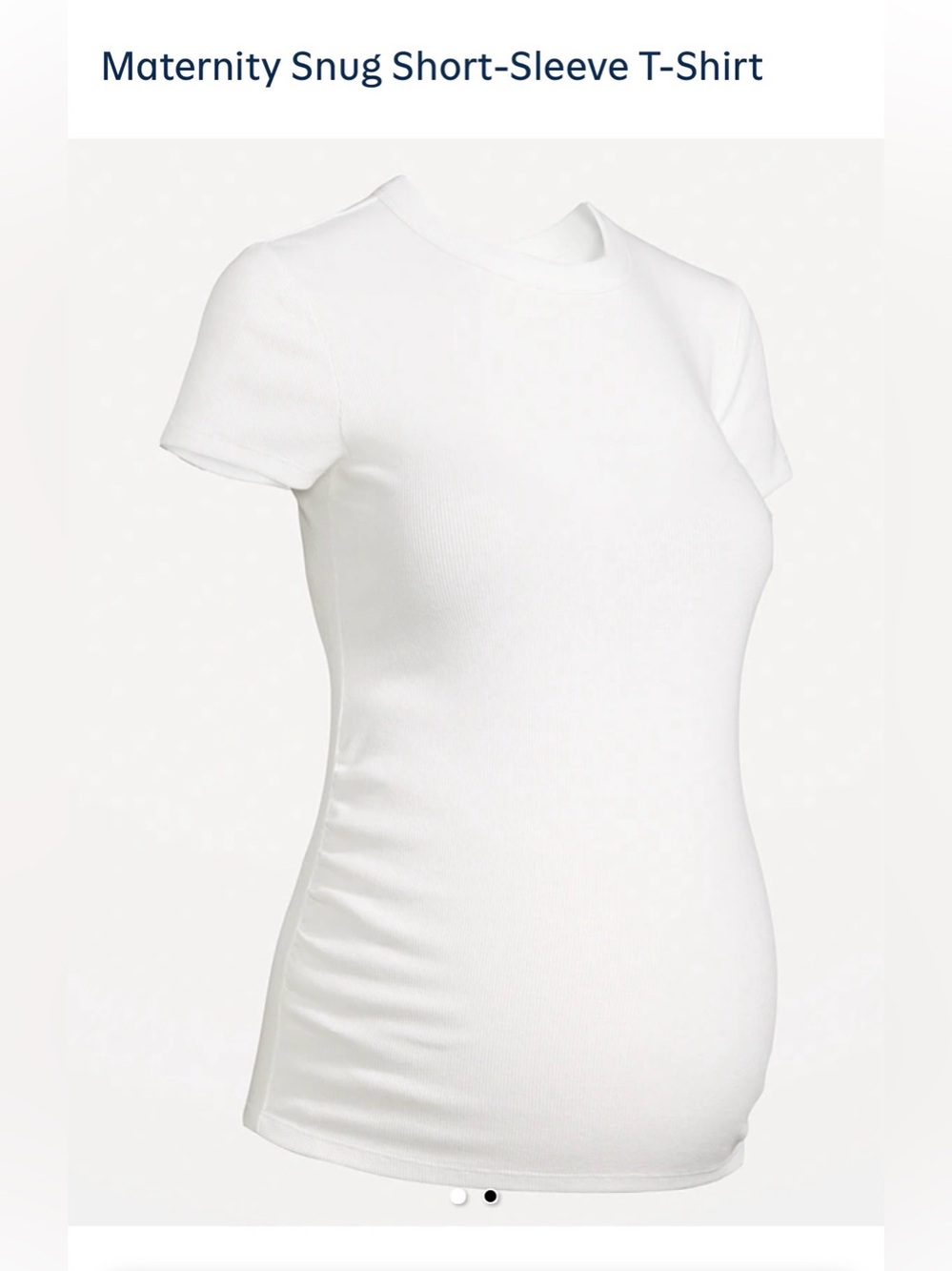 NWT! Old Navy (Size M) Maternity Snug White Crewneck Short Sleeve Women's Tee - Picture 6 of 6